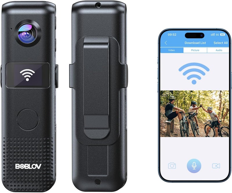 BOBLOV C18 128G WiFi Body Camera: One-Touch Recording and Small OLED Screen for User Friendly, 4Hours Recording, 1080P Wearable Cam with 1/4" Tripod Thread for Biking, Security, Personal Use - Image 1